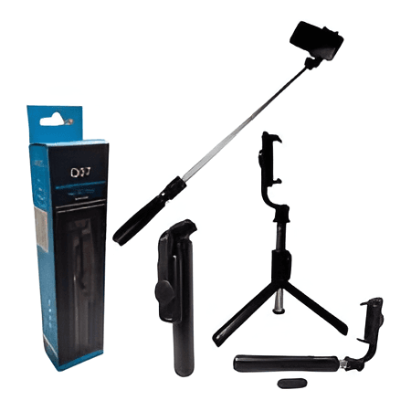 Q07 Bluetooth Integrated Selfie Stick and Bluetooth Remote Control - Tripod &Ring Light | Sync & Switch