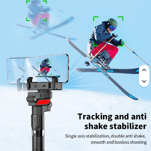 C10 Selfie Stick 360 Rotation Auto Face Tracking Tripod Smart Auto - Tripod &Ring Light | Sync & Switch