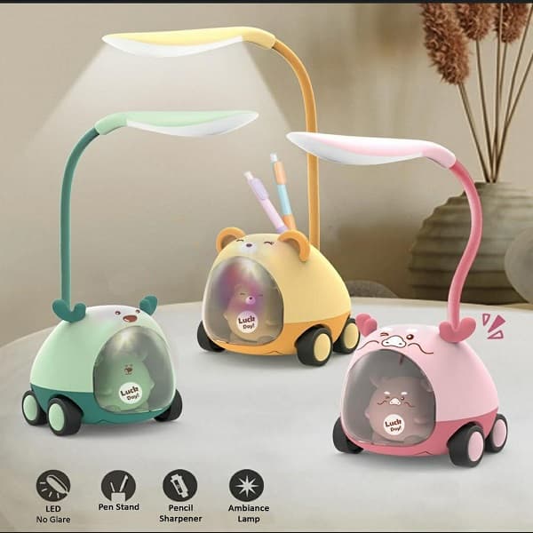 LED Plastic Night Lamp On Wheel - Tripod &Ring Light | Sync & Switch
