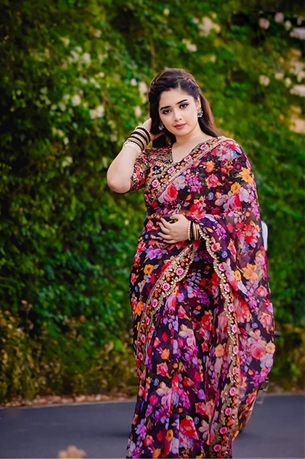 Digital Print Sharee with Blouse Piece - Saree | Sync & Switch