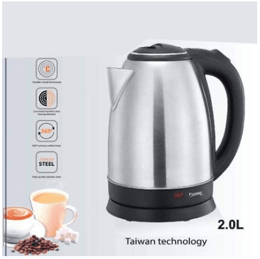 Prestige Electric Kettle - 2 Liter - Silver And Black - Electronics devices | Sync & Switch