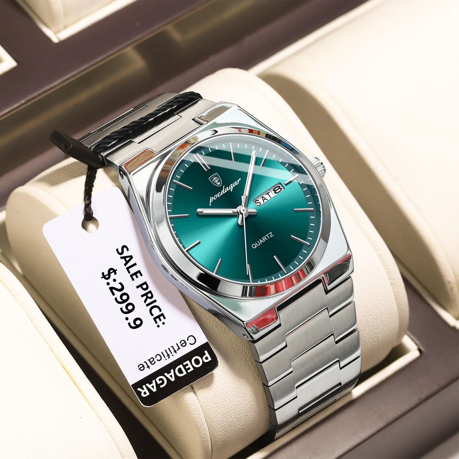 POEDAGAR 930 Men's New Luxury Luminous Date Week Stainless Steel - Luxury Watch | Sync & Switch