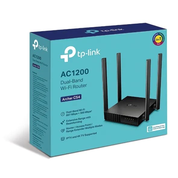 TP-Link Archer C54 Dual-Band Wi-Fi Router – 1200 Mbps High-Speed - WiFi Router | Sync & Switch