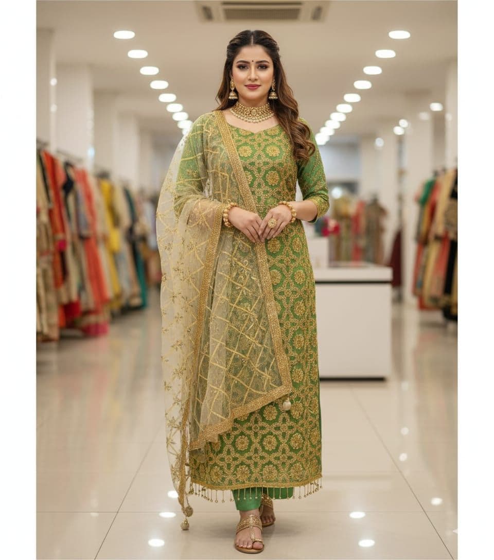 রেডিমেড জর্জেট এমব্রয়ডারি পার্টি ড্রেস - Party Dress | Sync & Switch