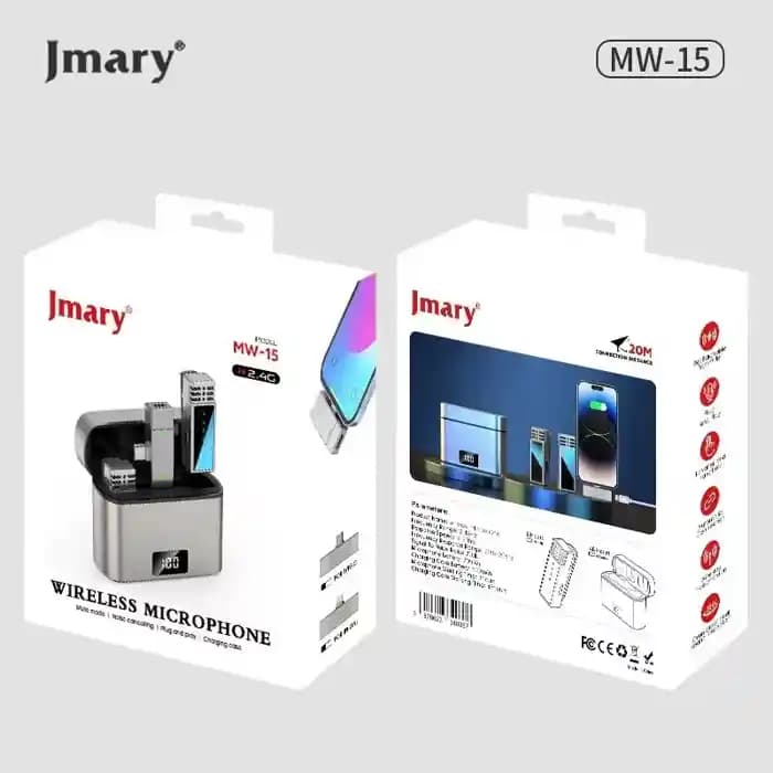 Jmary MW-15 2.4G wireless Microphone for Mobile (Type-C) - Wireless Microphone & Boya | Sync & Switch